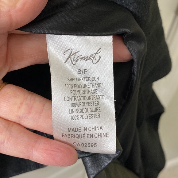 Kismet faux leather and jersey moto style jacket size small. - Picture 5 of 8